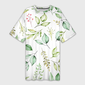Платье-футболка 3D с принтом Herbalife в Санкт-Петербурге,  |  | Тематика изображения на принте: зелень | лето | листья | осень | ягода