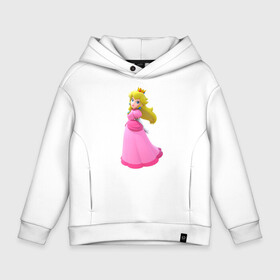 Детское худи Oversize хлопок с принтом Princess Peach в Санкт-Петербурге, френч-терри — 70% хлопок, 30% полиэстер. Мягкий теплый начес внутри —100% хлопок | боковые карманы, эластичные манжеты и нижняя кромка, капюшон на магнитной кнопке | mario | nintendo switch | odyssey | princess peach | марио | нинтендо свитч | одиссея