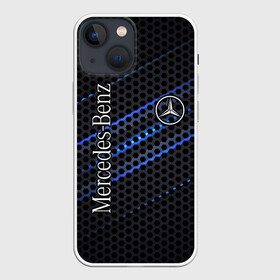 Чехол для iPhone 13 mini с принтом MERCEDES LOGO NEON в Санкт-Петербурге,  |  | amg | mercedes | авто | автомобиль | иномарка | логотип | машина | мерс | мерседес | соты | стальная броня | текстура
