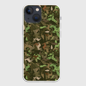 Чехол для iPhone 13 mini с принтом Лоси в дубовом лесу в Санкт-Петербурге,  |  | hunter | hunting | дубовый лес | егерь | звери | капканы | лес | оружие | охота | охота на лося | охотник | ружьё