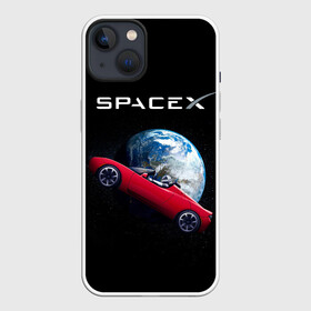 Чехол для iPhone 13 с принтом Space X Zero gravity car в Санкт-Петербурге,  |  | american | astronaut | car | company | elon musk | in space | manufacturer | plane | space technology | space x | tesla | автомобиль | американская | астронавт | в космосе | илон маск | компания | космическая техника | планета земля | произ