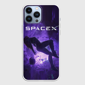 Чехол для iPhone 13 Pro Max с принтом Space X Girl in zero gravity в Санкт-Петербурге,  |  | american company | astronaut | emblem | girl | in zero gravity | logo | planets | space | space x | suborbital flights | американская компания | астронавт | в невесомости | девушка | космос | логотип | осколки | планеты | суборбитальные пол