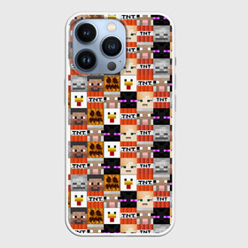 Чехол для iPhone 13 Pro с принтом MINECRAFT КУБИКИ ПЕРСОНАЖИ в Санкт-Петербурге,  |  | block | creeper | cube | minecraft | pixel | tnt | блок | геометрия | крафт | крипер | кубики | майнкрафт | пиксели | тнт