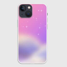 Чехол для iPhone 13 mini с принтом Звёздное небо розовый закат в Санкт-Петербурге,  |  | закат | звёзды | магия | небо | облака | пейзаж | романтика | фентези