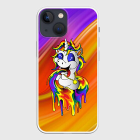 Чехол для iPhone 13 mini с принтом Единорог | Unicorn | Rainbow (Z) в Санкт-Петербурге,  |  | unicorn | unicornis | вымышленное существо | единорог | инрог | каркаданн | мифическое существо | моноцерос | нарвал | радужная | существо | цветная | яркая