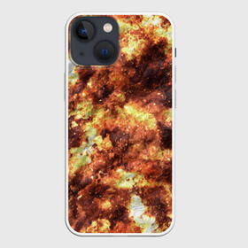 Чехол для iPhone 13 mini с принтом Кожаный камуфляж в Санкт-Петербурге,  |  | burns | camouflage | dirty | disguise | leather | stains | грязные | камуфляж | кожа | маскировка | обгорелая | ожоги | пятна | разводы
