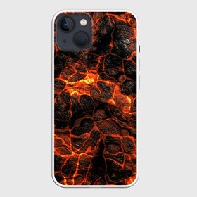 Чехол для iPhone 13 с принтом Горящая лава в Санкт-Петербурге,  |  | burning | fire | flowing | lava | plasma | streaks | texture | waves | волны | горящая | лава | огонь | плазма | разводы | текстура | течет