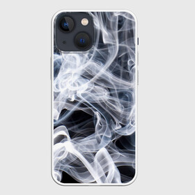 Чехол для iPhone 13 mini с принтом Графика дыма в Санкт-Петербурге,  |  | art | black and white | graphics | lines | puffs of smoke | smoke | waves | волны | графика | дым | искусство | клубы дыма | линии | чернобелая