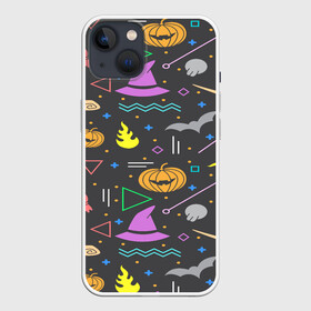 Чехол для iPhone 13 с принтом Уютный Halloween в Санкт-Петербурге,  |  | halloween | ведьма | летучая мышь | тыква | хэллоуин