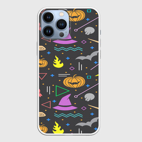 Чехол для iPhone 13 Pro Max с принтом Уютный Halloween в Санкт-Петербурге,  |  | halloween | ведьма | летучая мышь | тыква | хэллоуин