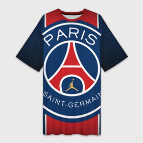 Платье-футболка 3D с принтом Paris Saint Germain [PSG] в Санкт-Петербурге,  |  | Тематика изображения на принте: fc | paris saintgermain psg | psg | psgfc | париж | псж | футбол | футбольный клуб