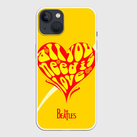 Чехол для iPhone 13 с принтом All u need is love Beatles в Санкт-Петербурге,  |  | alternative | beatles | music | rock | альтернатива | битлс | битлы | джон леннон | джордж харрисон | музыка | пол маккартни | ринго старр | рок