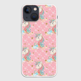 Чехол для iPhone 13 mini с принтом Единороги для девочек в Санкт-Петербурге,  |  | девочка | единороги | единорожка | лошадка | лошадь | милая | пони