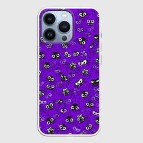 Чехол для iPhone 13 Pro с принтом Вредные паучки в Санкт-Петербурге,  |  | halloween | арахнофобия | паттерн | паук | пауки | паучок | фиолетовый | хеллоуин