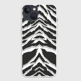 Чехол для iPhone 13 с принтом Белая шкура тигра в Санкт-Петербурге,  |  | tiger | tiger fur | tiger hide | tiger texture | текстура тигра | тигр | тигровая