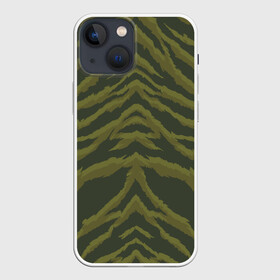 Чехол для iPhone 13 mini с принтом Милитари шкура тигра в Санкт-Петербурге,  |  | tiger | tiger fur | tiger hide | tiger texture | камуфляж | милитари | текстура тигра | тигр | тигровая