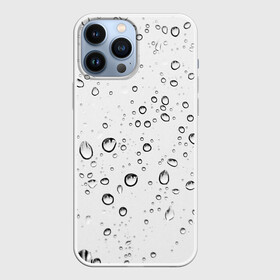 Чехол для iPhone 13 Pro Max с принтом Утренний дождь в Санкт-Петербурге,  |  | без надписей | белый | вода | дождь | капли | светлый | стекло