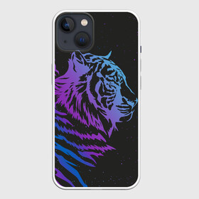 Чехол для iPhone 13 с принтом Tiger Neon в Санкт-Петербурге,  |  | tiger | неон | полосы | тигр | хищник