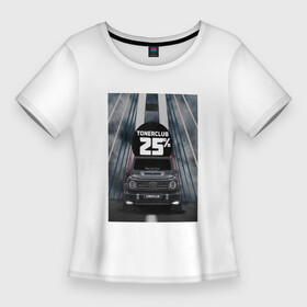 Женская футболка 3D Slim с принтом TONERCLUB25 КАРТИНА в Санкт-Петербурге,  |  | amg | amg63 | toner | tonerclub | tonerclub25 | авто | владивосток | гелентваген | гелик | картина | картинка | машина | машины | мост | тонировка