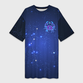 Платье-футболка 3D с принтом Знак зодиака  Рак в Санкт-Петербурге,  |  | cancer | zodiac | астрология | гороскоп | гороскопы | зз | знаки зодиака | зодиак | рак
