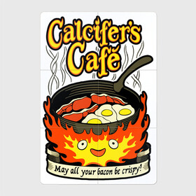 Магнитный плакат 2Х3 с принтом Calcifer cook в Санкт-Петербурге, Полимерный материал с магнитным слоем | 6 деталей размером 9*9 см | Тематика изображения на принте: anime | bacon | calcifer | cook | eggs | studio ghibli | аниме | бекон | кальцифер | повар | студия дзибли | яйца