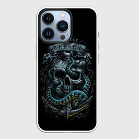 Чехол для iPhone 13 Pro с принтом ВЫПУСТИТЬ КРАКЕНА в Санкт-Петербурге,  |  | kraken | monster | ocean | sea | skull | кальмар | кости | кракен | монстр | морской | океан | череп | чудовище | щупальца | якорь
