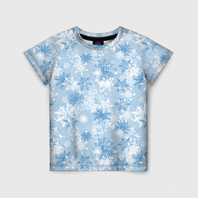 Детская футболка 3D с принтом Морозец в Санкт-Петербурге, 100% гипоаллергенный полиэфир | прямой крой, круглый вырез горловины, длина до линии бедер, чуть спущенное плечо, ткань немного тянется | merry christmas | дед мороз | ёлка | зима | мороз | новый год | подарок | праздник | рождество | с новым годом | сантаклаус | снег | снеговик | снегурочка | снежинки | снежные узоры | узоры