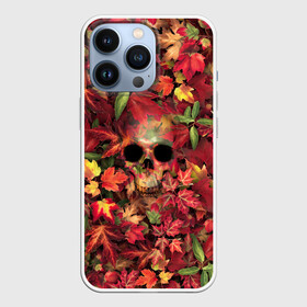 Чехол для iPhone 13 Pro с принтом Осенний череп в Санкт-Петербурге,  |  | halloween | клен | кленовые | листья | осень | скелет | хеллоуин | череп