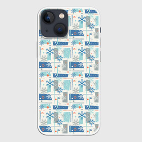 Чехол для iPhone 13 mini с принтом Зимний Дизайн в Санкт-Петербурге,  |  | merry christmas | дед мороз | ёлка | зима | мороз | новый год | подарок | праздник | рождество | с новым годом | сантаклаус | снег | снеговик | снегурочка | снежинки | снежные узоры | узоры