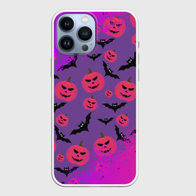 Чехол для iPhone 13 Pro Max с принтом HALLOWEEN NEON в Санкт-Петербурге,  |  | bat | gourd | halloween | haloween | melon | neon | pumpkin | squash | неон | тыква | хеллоин | хеллоуин | хелоин | хэллоуин