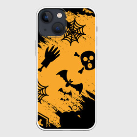 Чехол для iPhone 13 mini с принтом УЖАСТИК НА ХЭЛЛОУИН в Санкт-Петербурге,  |  | bones | ghost | halloween | haloween | pumpkin | rip | skull | кости | приведение | призрак | рип | скелет | тыква | хеллоин | хеллоуин | хелоин | хелоуин | хоррор | хэллоин | хэллоуин | хэлоин | хэлоуин
