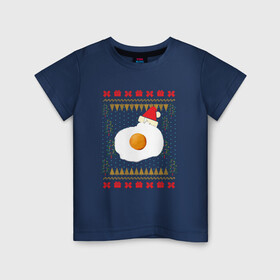 Детская футболка хлопок с принтом Рождественский свитер Кот яичница в Санкт-Петербурге, 100% хлопок | круглый вырез горловины, полуприлегающий силуэт, длина до линии бедер | christmas | party | ugly sweater | вечеринка | кот | кот мем | кот яичница | мемы | новогодние праздники | новый год | рождественский свитер | рождество | уродливый свитер