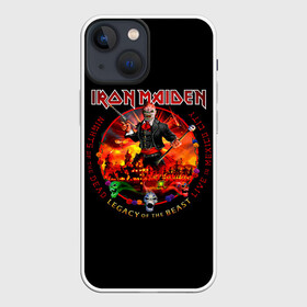Чехол для iPhone 13 mini с принтом Nights of the Dead, Legacy of the Beast   Iron Maiden в Санкт-Петербурге,  |  | iron maiden | адриан смит | айран | айрон | группа | дэйв мюррей | железная дева | ирон | майден | мейд | мейден | метал | мрачный | музыка | песни | рок | стив харрис | тяжелый | хеви | хевиметал