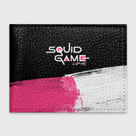 Обложка для студенческого билета с принтом SQUID GAME (LOGO) в Санкт-Петербурге, натуральная кожа | Размер: 11*8 см; Печать на всей внешней стороне | Тематика изображения на принте: squid game | игра | игра в кальмара | кальмар | сериал