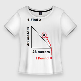 Женская футболка 3D Slim с принтом Как у Тома Холланда) в Санкт-Петербурге,  |  | find x | i found x | мем | найти x | прикол | теорема пифагора | том холланд