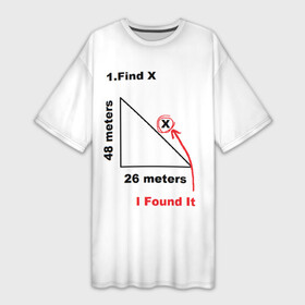 Платье-футболка 3D с принтом Как у Тома Холланда) в Санкт-Петербурге,  |  | Тематика изображения на принте: find x | i found x | мем | найти x | прикол | теорема пифагора | том холланд