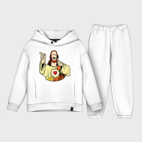 Детский костюм хлопок Oversize с принтом Smile Jesus в Санкт-Петербурге,  |  | good | heart | jesus | smile | исус | сердце | смаил | смайл | улыбка