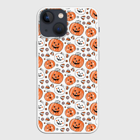 Чехол для iPhone 13 mini с принтом Patern Halloween 17 в Санкт-Петербурге,  |  | 31 | bones | holiday | skull | spider | witches