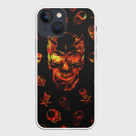 Чехол для iPhone 13 mini с принтом Огненные черепа | Carbon в Санкт-Петербурге,  |  | carbon | fire | halloween | nofun | skull | огненные черепа | хелоуин | череп в огне
