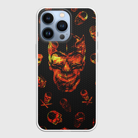 Чехол для iPhone 13 Pro с принтом Огненные черепа | Carbon в Санкт-Петербурге,  |  | carbon | fire | halloween | nofun | skull | огненные черепа | хелоуин | череп в огне