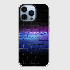 Чехол для iPhone 13 Pro с принтом Cyberpunk 2077 | Neon в Санкт-Петербурге,  |  | 2077 | cyberpunk | cyberpunk 2077 | neon | nofun | кирпич | надпись | надпись на стене