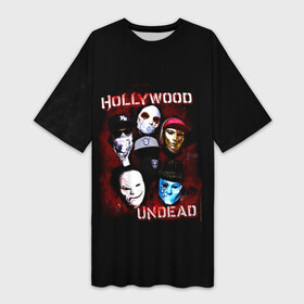 Платье-футболка 3D с принтом Hollywood Undead  Голливудская нежить в Санкт-Петербурге,  |  | 3tears | charlie scene | da kurlzz | danny | deuce | funny man | hollywood undead | hu | jdog | jeffree star | johnny 3 tears | lorene drive | ninelives | shady jeff | андед | голивуд | голливуд | голливудская нежить | группа | гу | реп | р