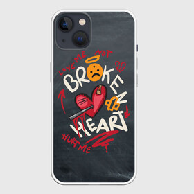 Чехол для iPhone 13 с принтом Разбитое сердце LOVE в Санкт-Петербурге,  |  | измена | любовь | разбитое сердце | романтика | сердце