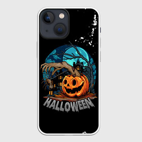 Чехол для iPhone 13 mini с принтом Ужасная ночь в Санкт-Петербурге,  |  | halloween | арт | графика | мистика | паук | праздник | тыква | ужасы | хэллоуин