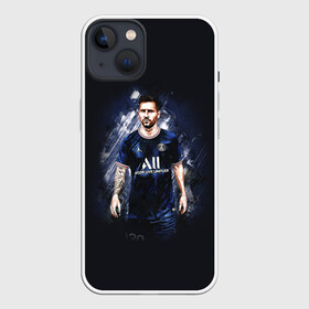 Чехол для iPhone 13 с принтом Lionel Messi Paris Saint Germain в Санкт-Петербурге,  |  | art | footballer | leo messi | lionel messi | messi | paris saint germain | psg | арт | лео месси | лионель месси | месси | пари сен жермен | псж | футболист