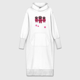 Платье удлиненное хлопок с принтом Корейская игра в кальмара 2021 в Санкт-Петербурге,  |  | pink | squid game | игра на выживание | кальмар | королевская битва | ли чон чжэ | пак хэ cу | розовые солдаты | хван дон хёк