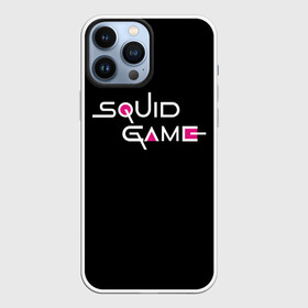 Чехол для iPhone 13 Pro Max с принтом ИГРА В КАЛЬМАРА ЛОГО   SQUID GAME LOGO НА ЧЁРНОМ в Санкт-Петербурге,  |  | Тематика изображения на принте: 001 | 067 | 456 | netflix | squid game | игра | игра в кальмара | квадрат | круг | нетфликс | распорядитель | сериал | стражи | треугольник