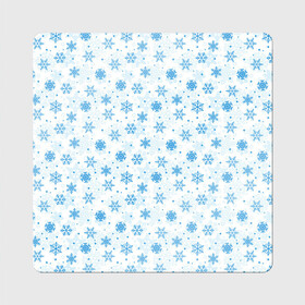 Магнит виниловый Квадрат с принтом Снежинки (снежные узоры) в Санкт-Петербурге, полимерный материал с магнитным слоем | размер 9*9 см, закругленные углы | merry christmas | дед мороз | ёлка | зима | мороз | новый год | подарок | праздник | рождество | с новым годом | сантаклаус | снег | снеговик | снегурочка | снежинки | снежные узоры | узоры
