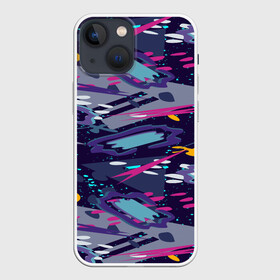 Чехол для iPhone 13 mini с принтом Фиолетовый паттерн в Санкт-Петербурге,  |  | космос | паттерн | фиолетовый | футболка | цвета