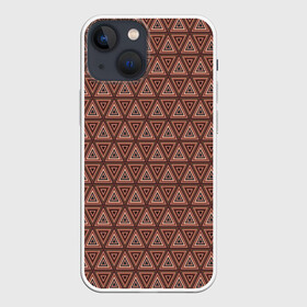 Чехол для iPhone 13 mini с принтом Абстракция из коричневых треугольников в Санкт-Петербурге,  |  | abstraction | polygons | triangles | абстракция | коричневый | линии | многоугольники | молодежный | треугольники | узор | фигуры